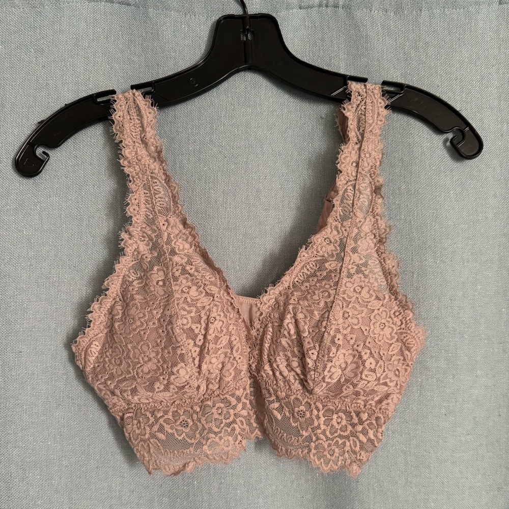 Aerie Blush Mauve Eyelash Lace Bralette